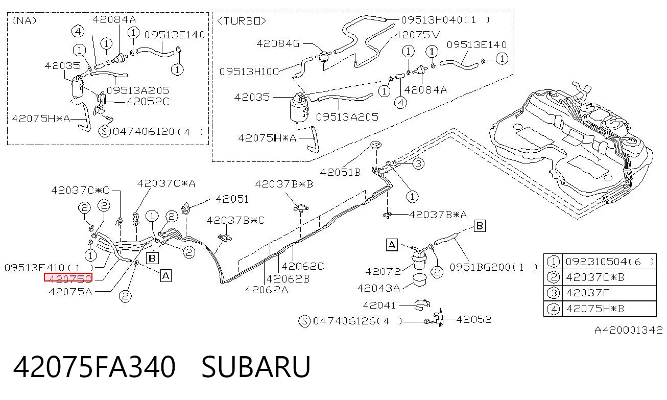 42075FA340 Subaru 