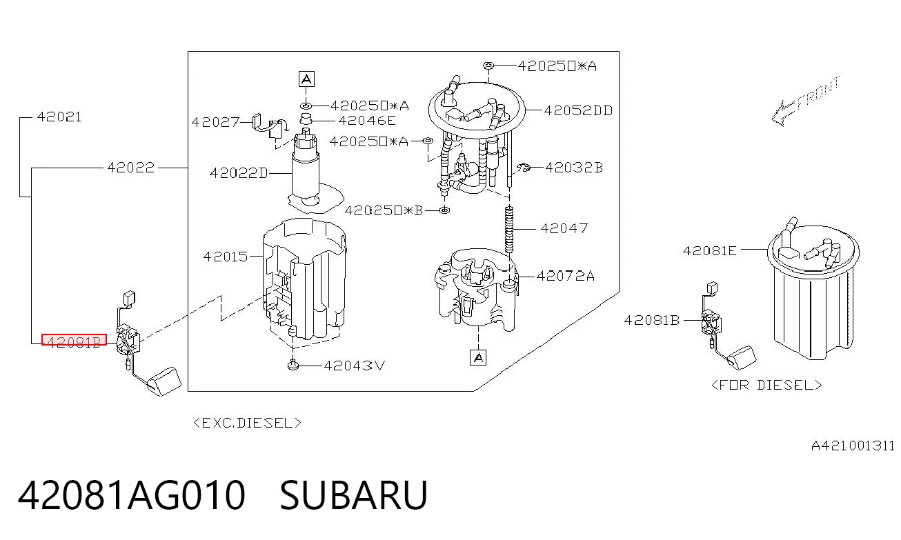 42081AG010 Subaru Датчик уровня топлива в баке
