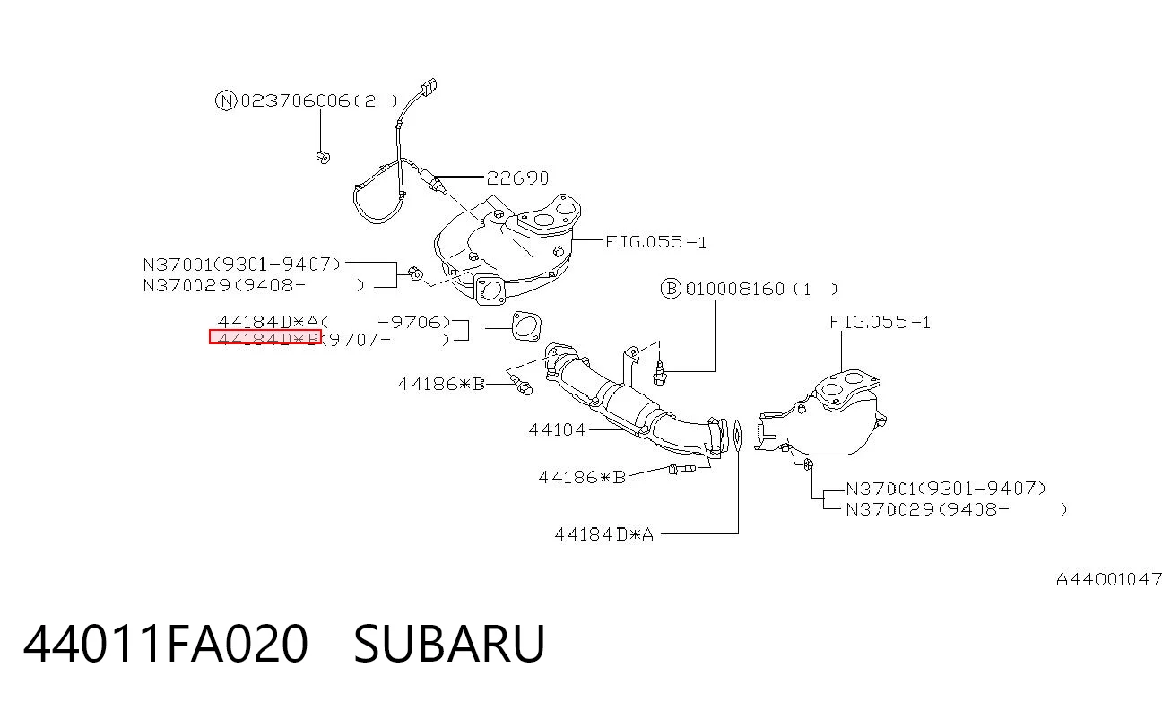44011FA020 Subaru Прокладка штанов