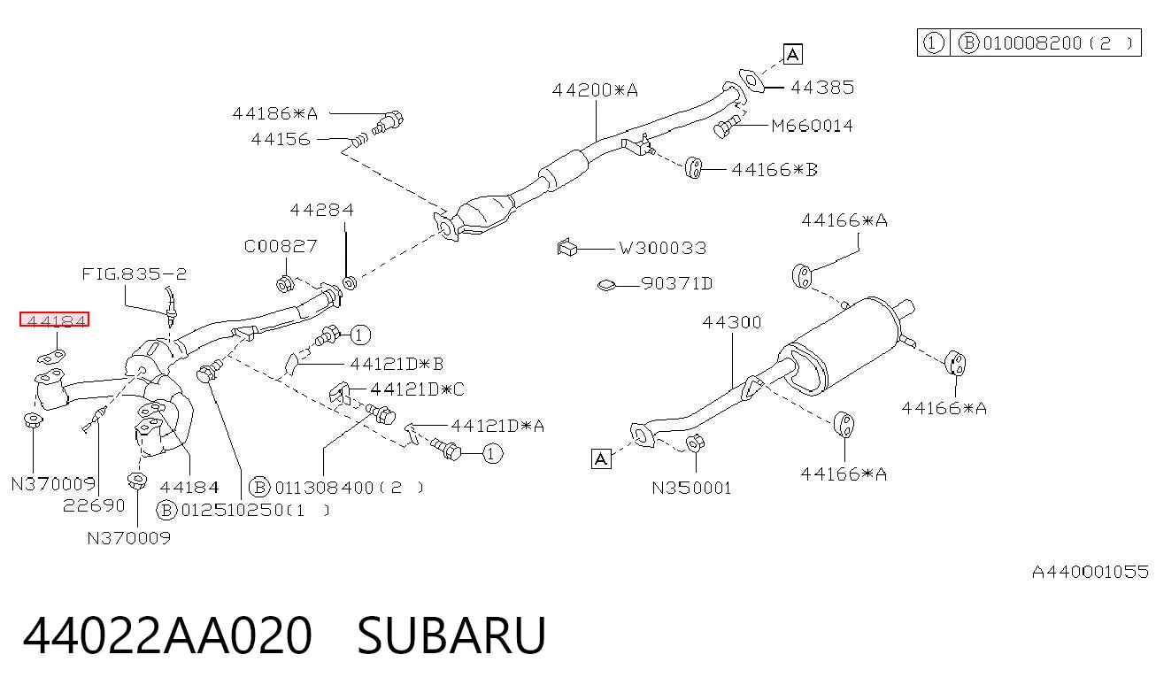 44022AA020 Subaru Прокладка коллектора выпуск