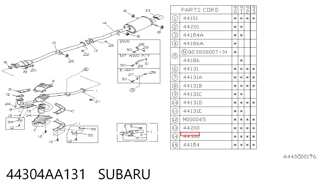 Выхлопная труба на Subaru Legacy I BC