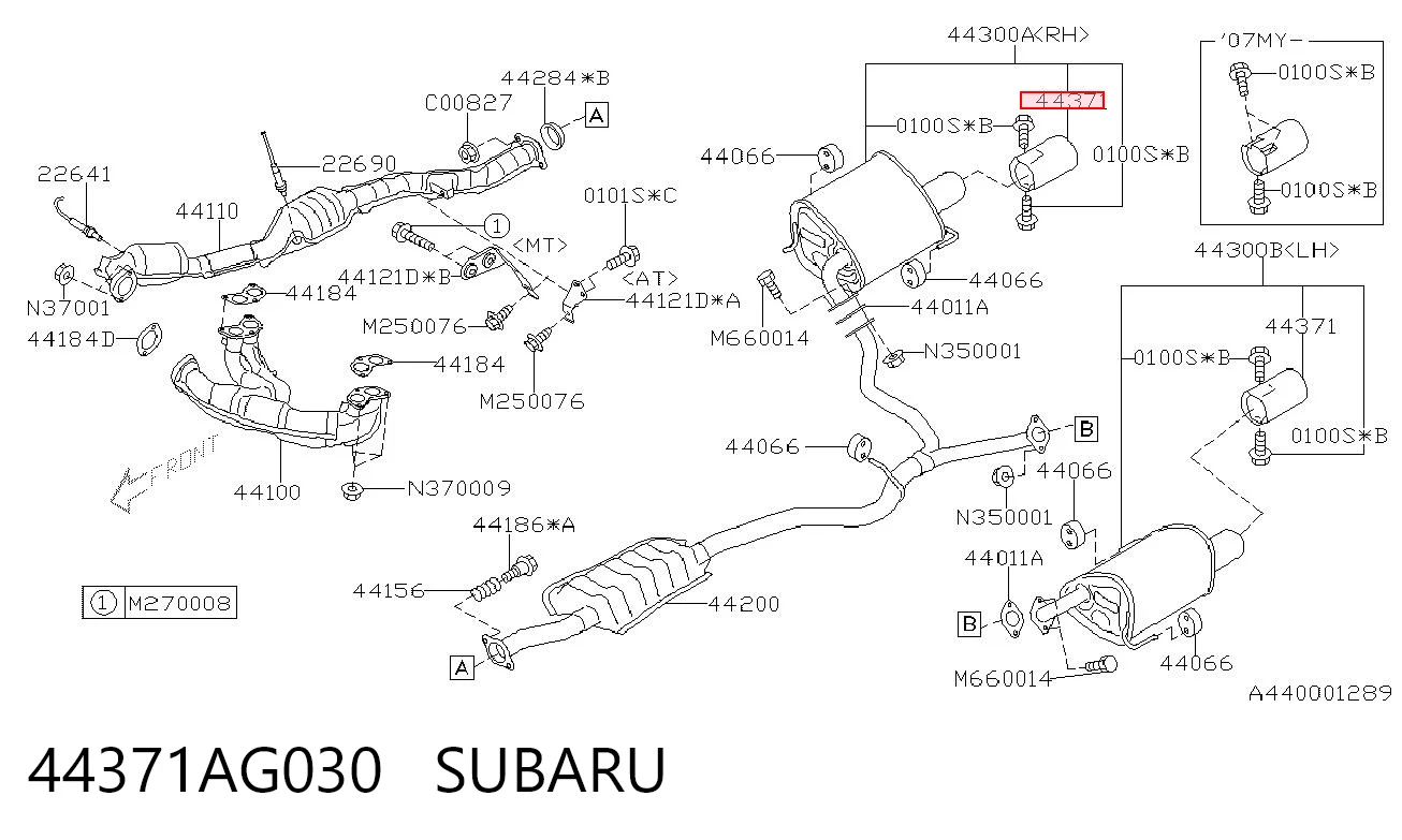 44371AG030 Subaru 