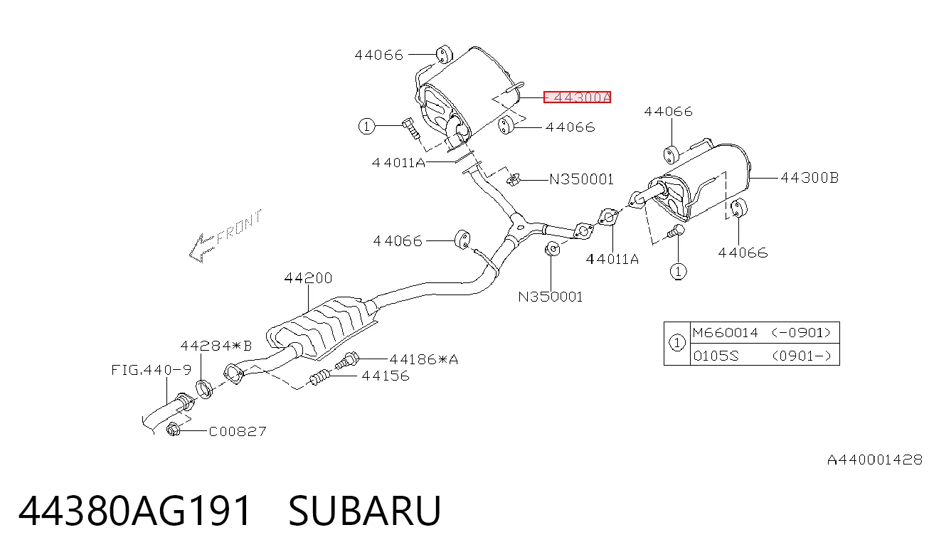Выхлопная труба на Subaru Outback III B13, BP
