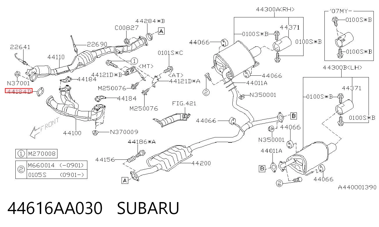 44616AA030 Subaru Прокладка штанов