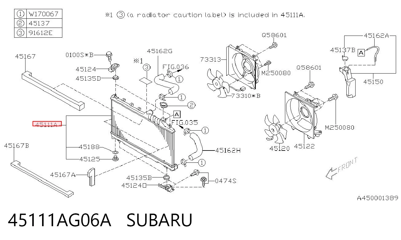 45111AG06A Subaru Радиатор основной