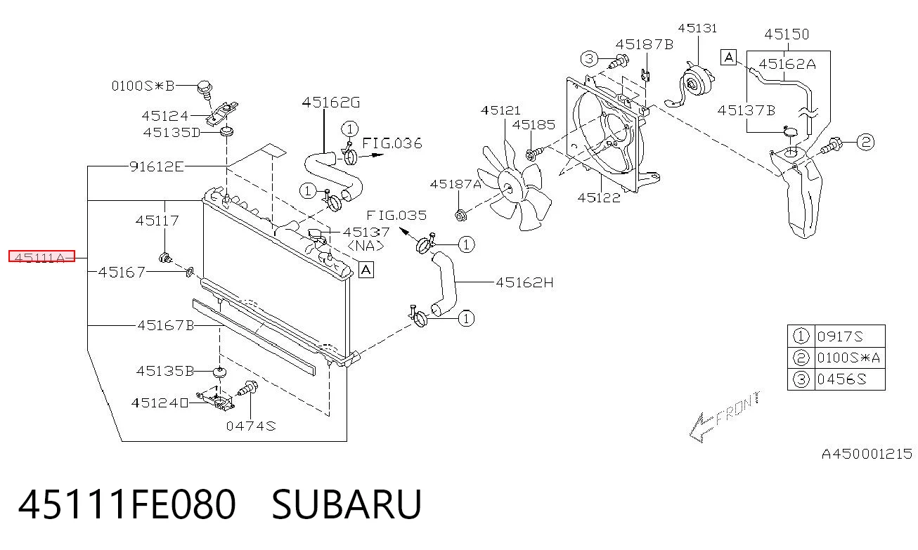 45111FE080 Subaru Радиатор основной