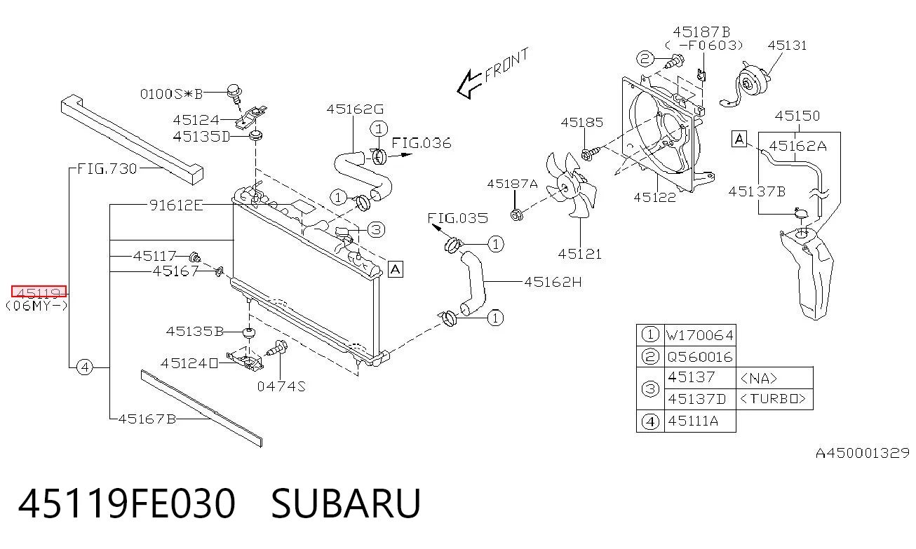 45119FE030 Subaru Радиатор основной