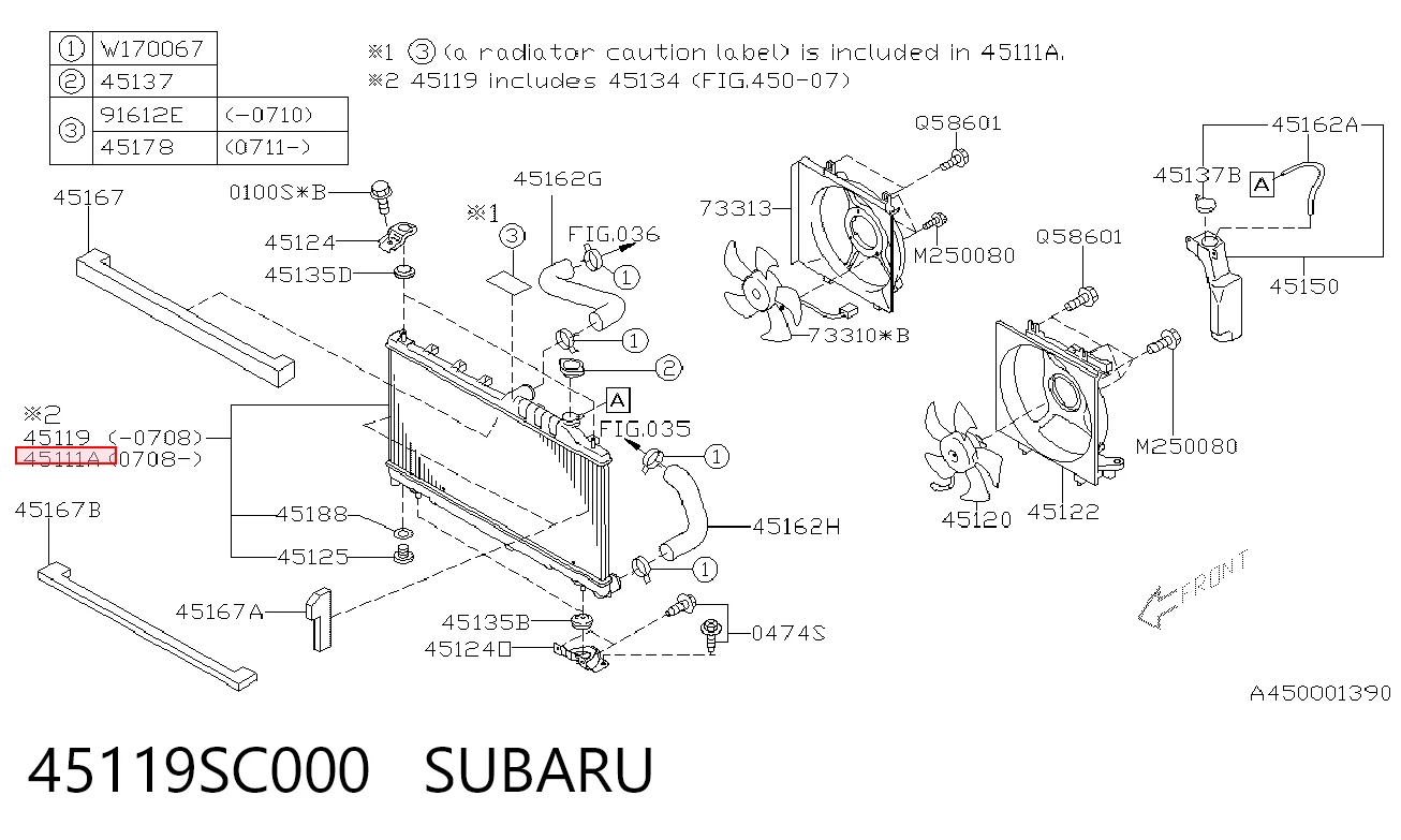 45119SC000 Subaru Радиатор основной