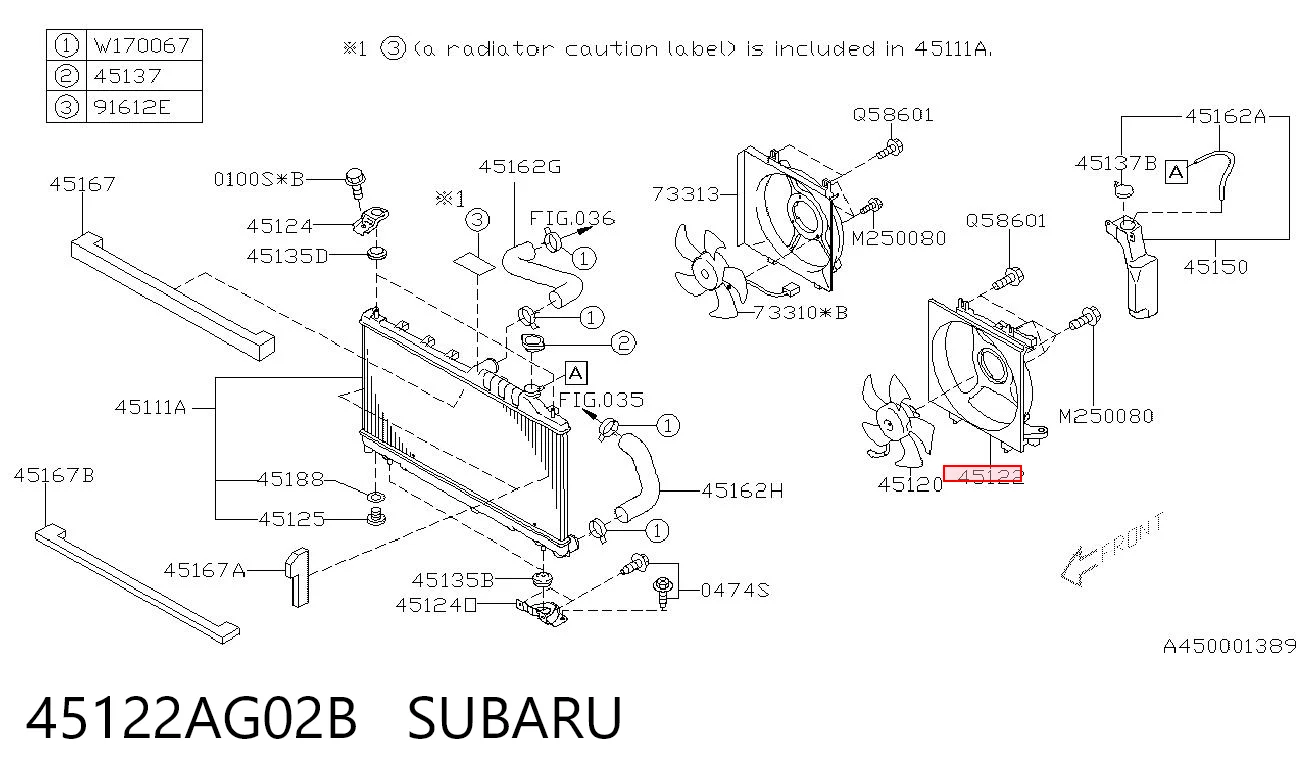 45122AG02B Subaru Рамка вентилятора
