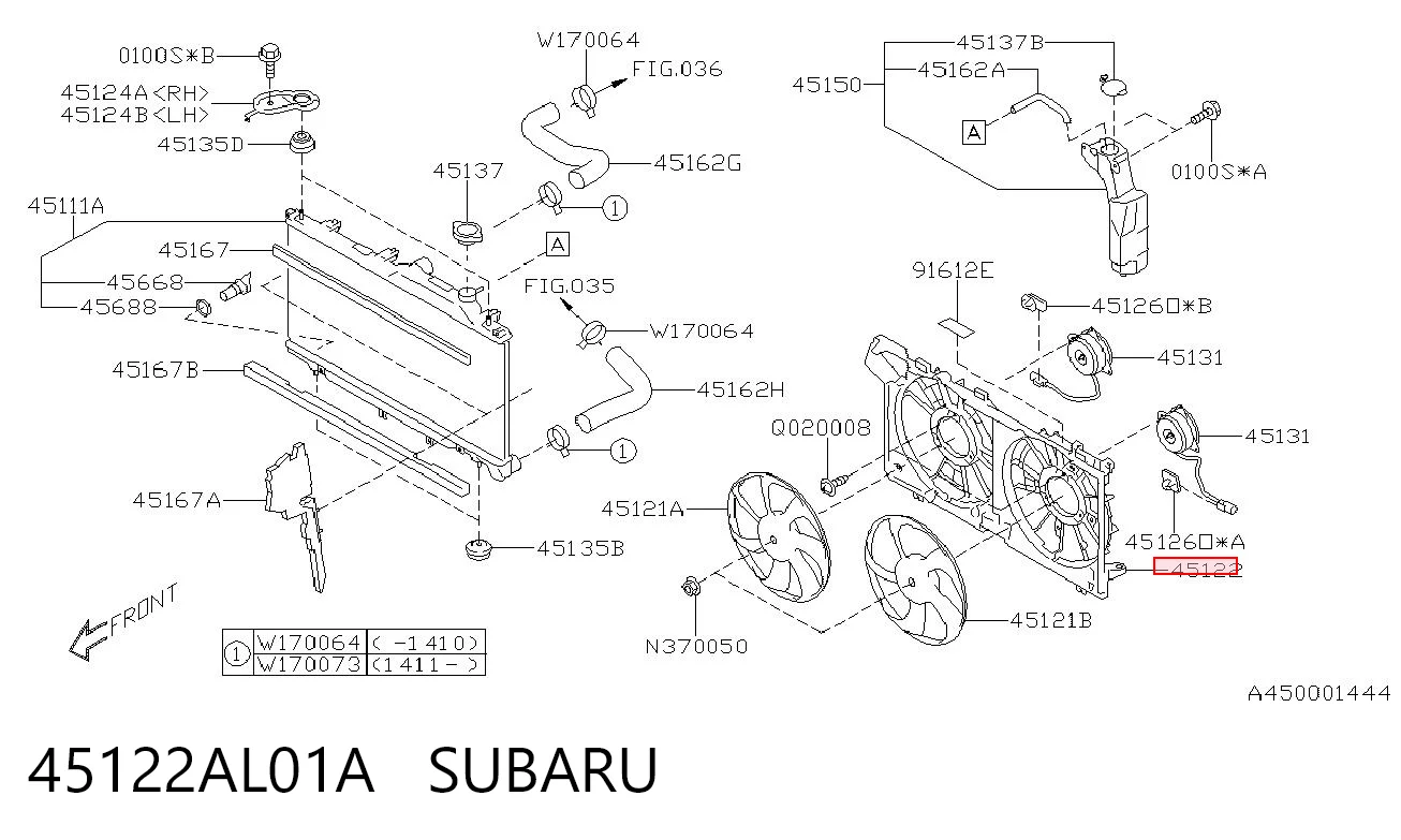 45122AL01A Subaru Рамка вентилятора