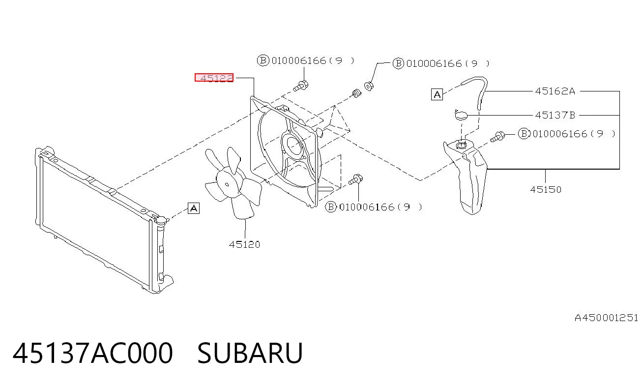 45137AC000 Subaru Рамка вентилятора