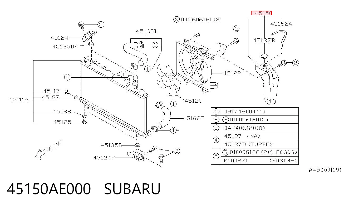 45150AE000 Subaru Расширительный бачок охлаждения