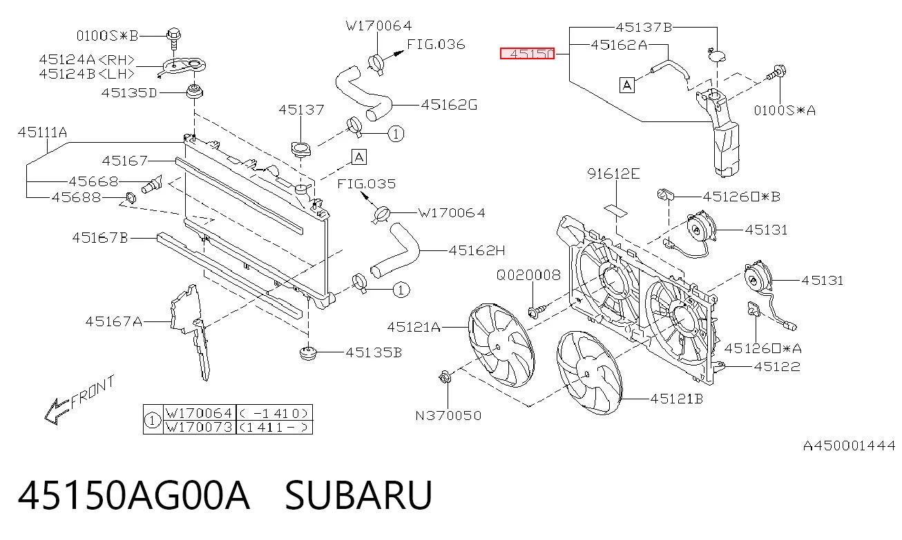 45150AG00A Subaru Расширительный бачок охлаждения