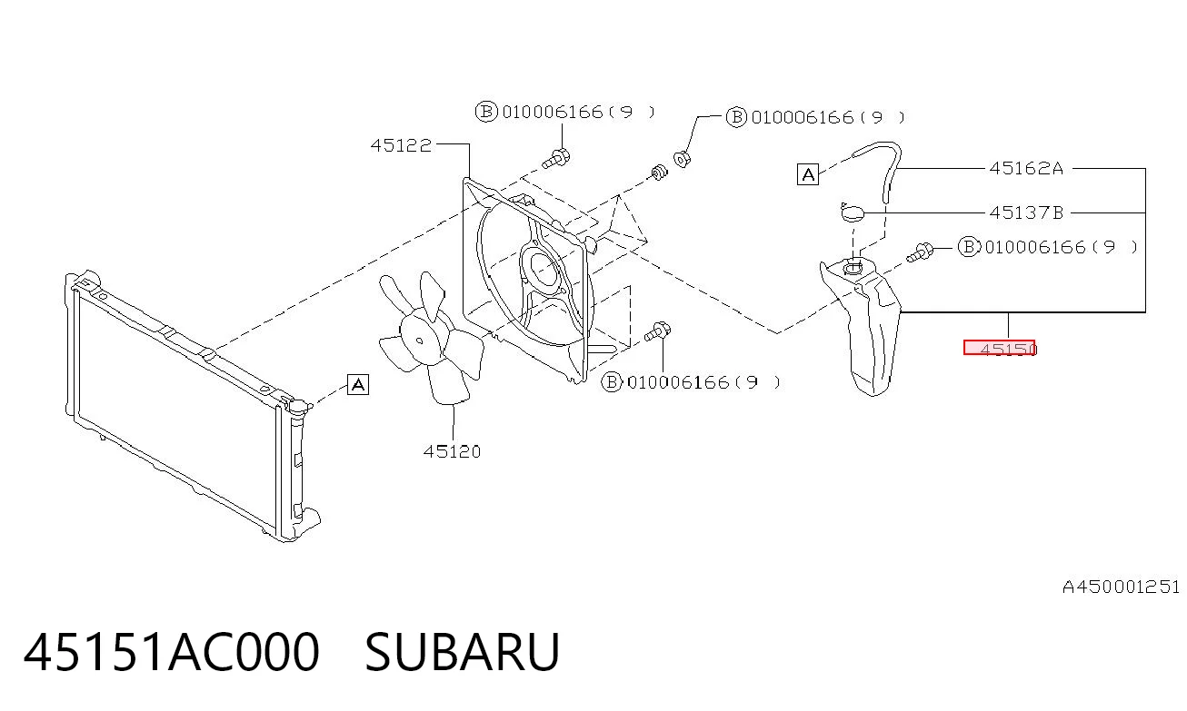 45151AC000 Subaru Расширительный бачок охлаждения