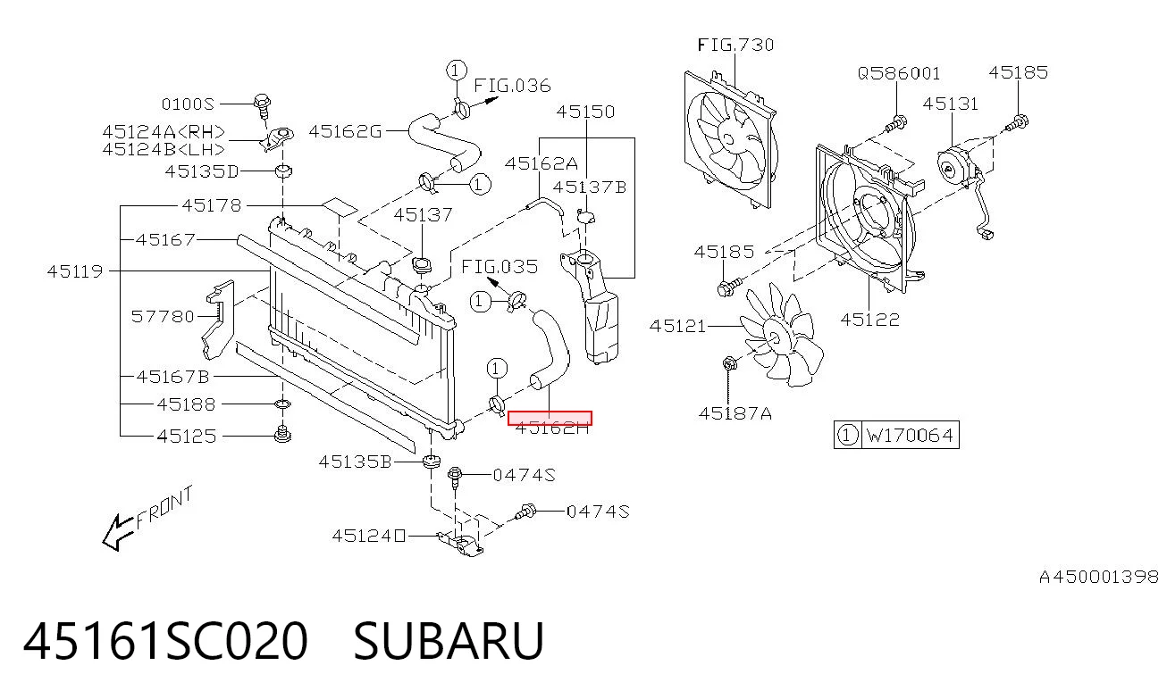 45161SC020 Subaru Патрубок радиатора охлаждения нижний