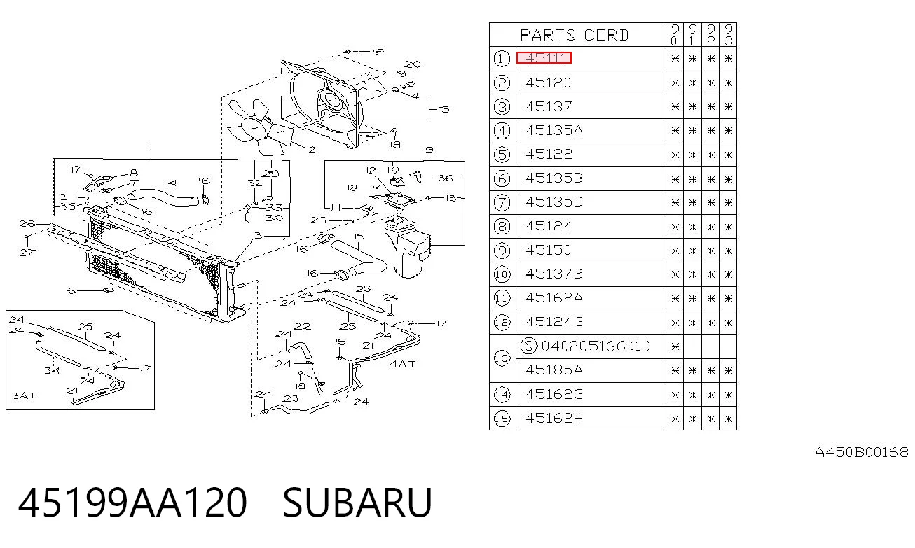 45199AA120 Subaru Радиатор основной