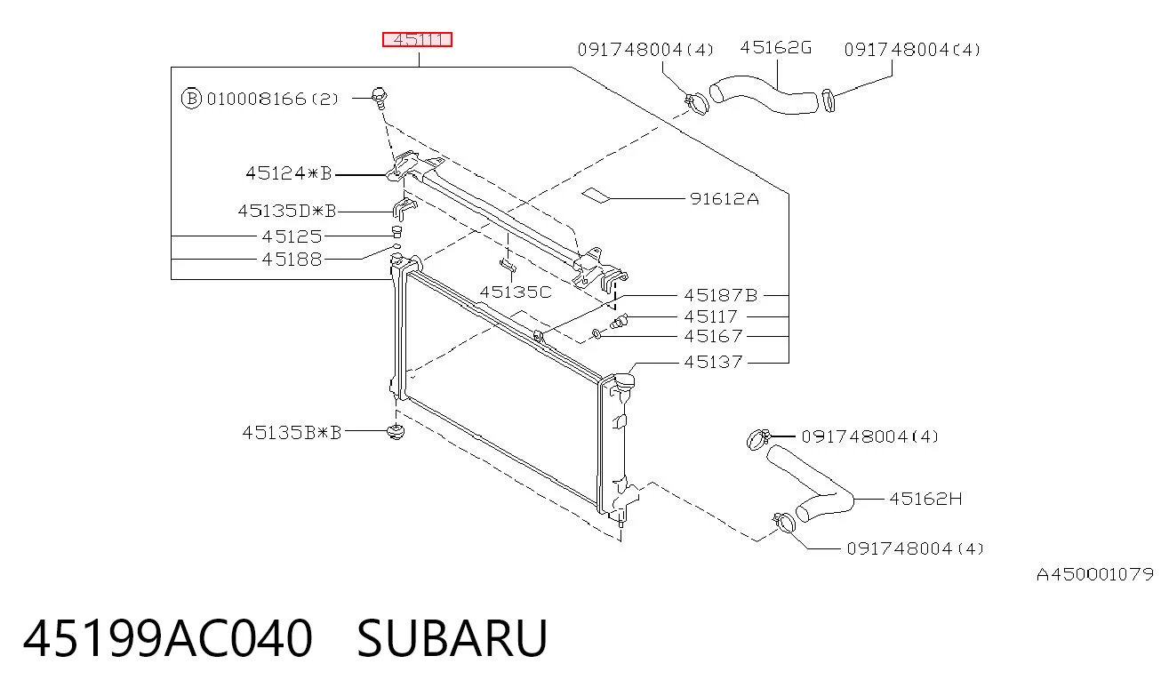 45199AC040 Subaru Радиатор основной