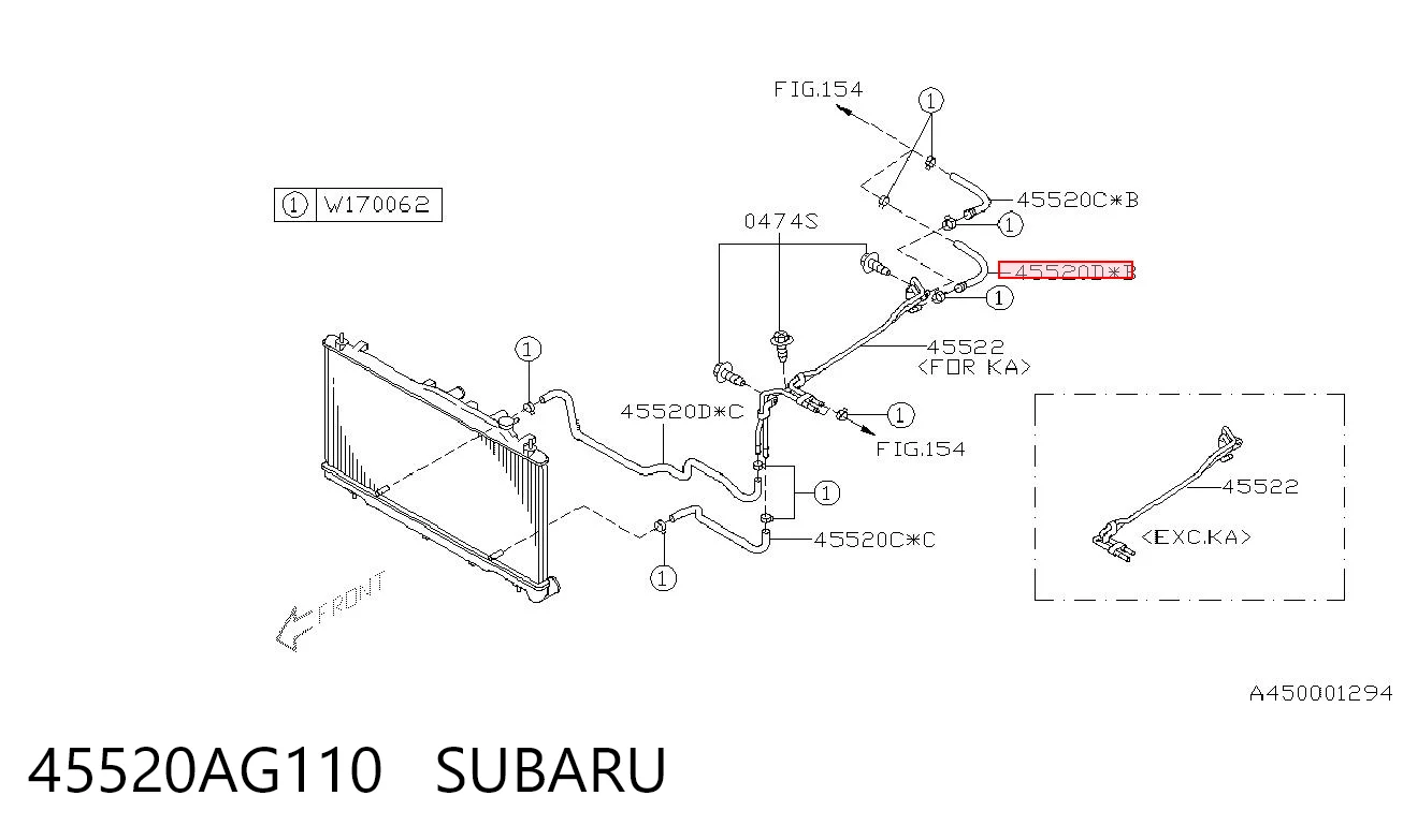 45520AG110 Subaru Шланг охлаждения автоматической коробки передач