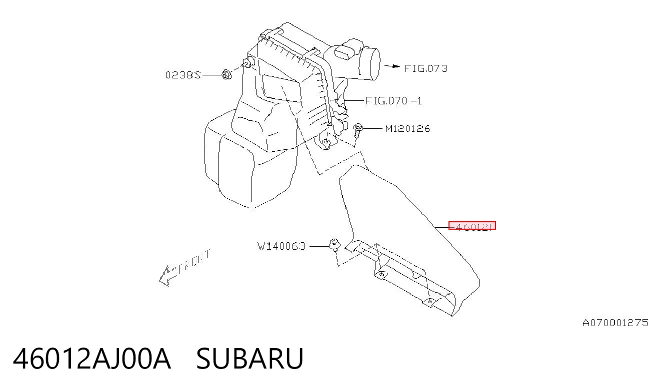 46012AJ00A Subaru Воздухозаборник воздушного фильтра