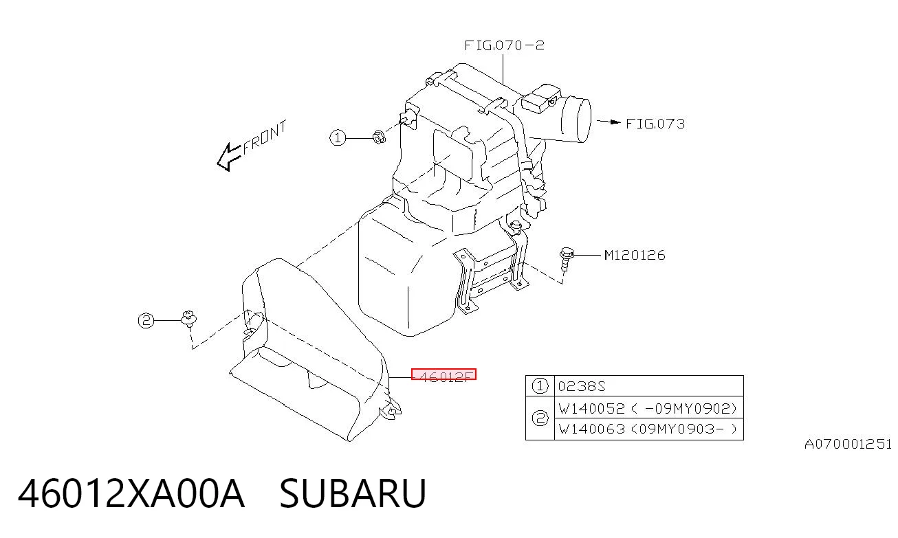 46012XA00A Subaru Воздухозаборник воздушного фильтра