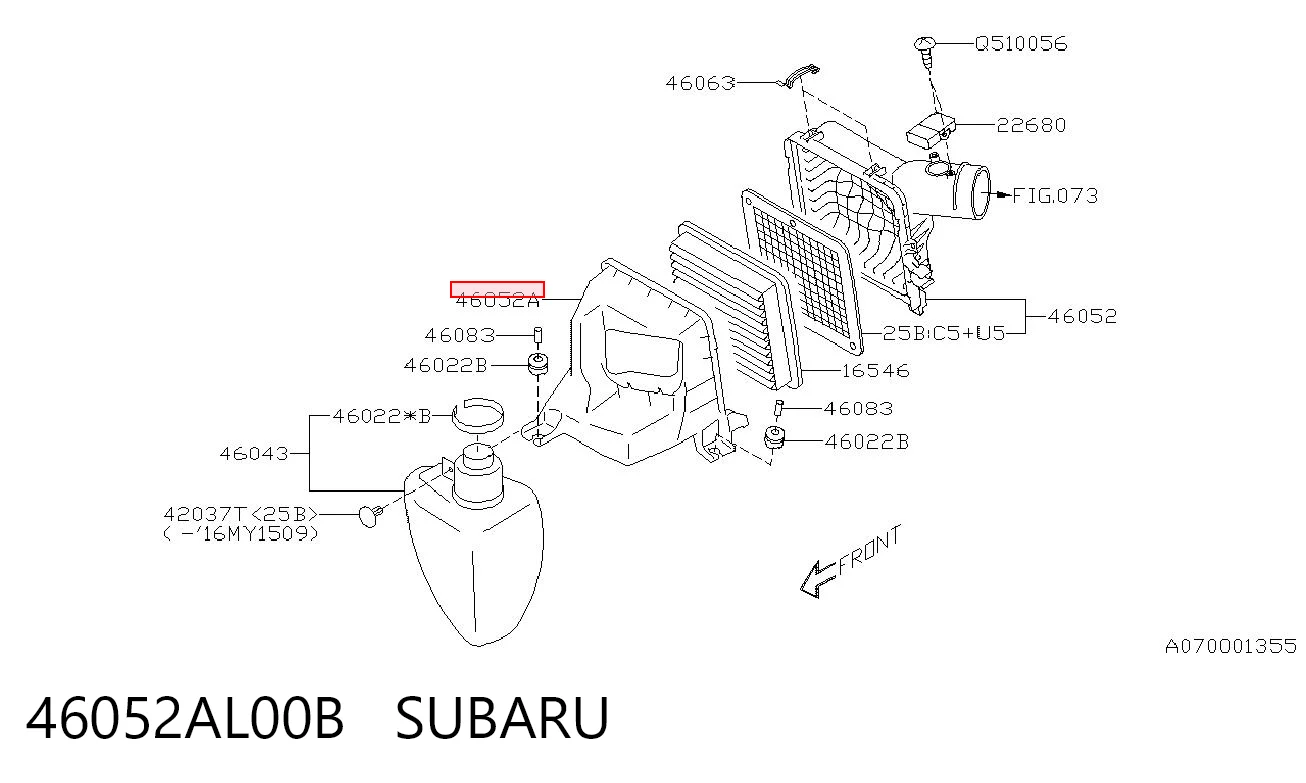 46052AL00B Subaru Корпус воздушного фильтра, нижняя часть