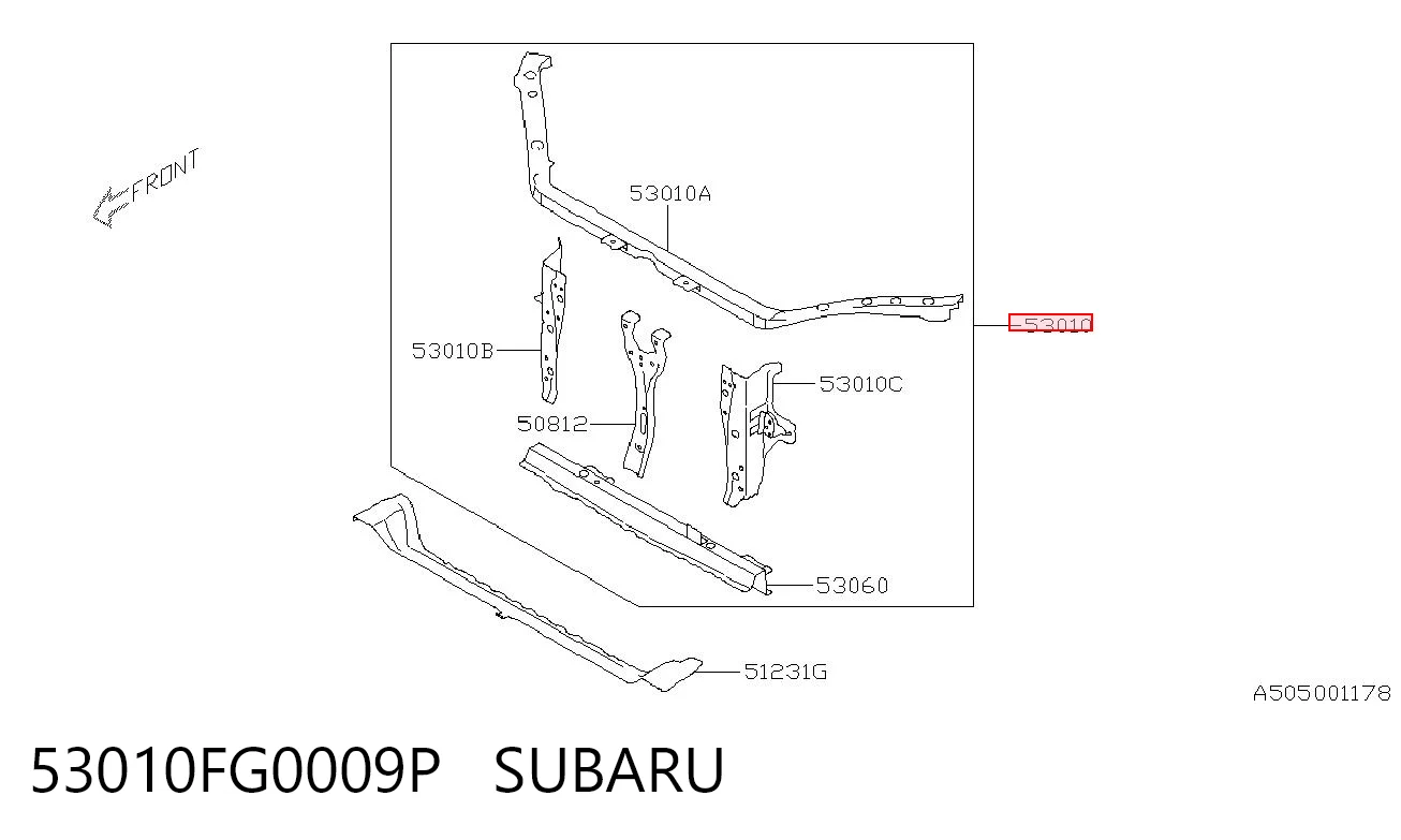 Панель передняя Subaru Impreza III хэтчбек (GH) (2007 - 2011) цена, от 75.14 USD