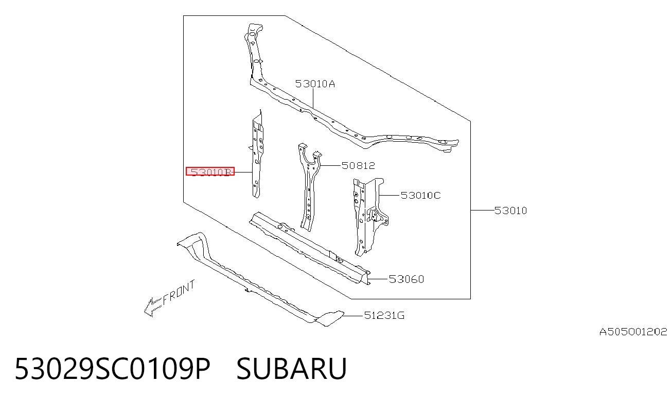 53029SC0109P Subaru Телевизор правый