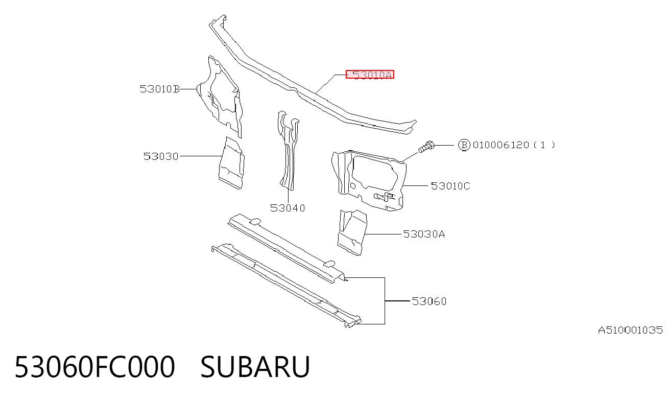 53060FC000 Subaru Суппорт радиатора верхний