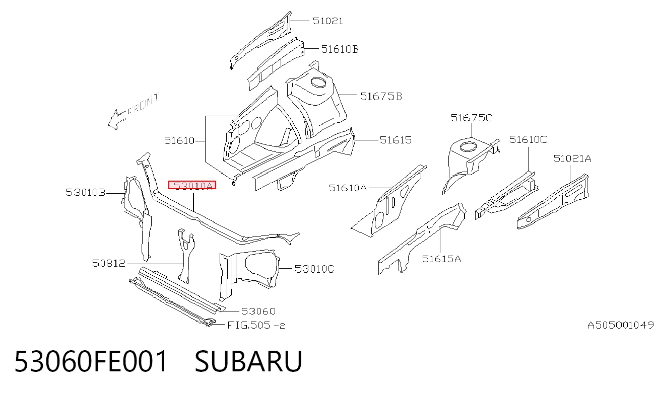 53060FE001 Subaru Суппорт радиатора верхний