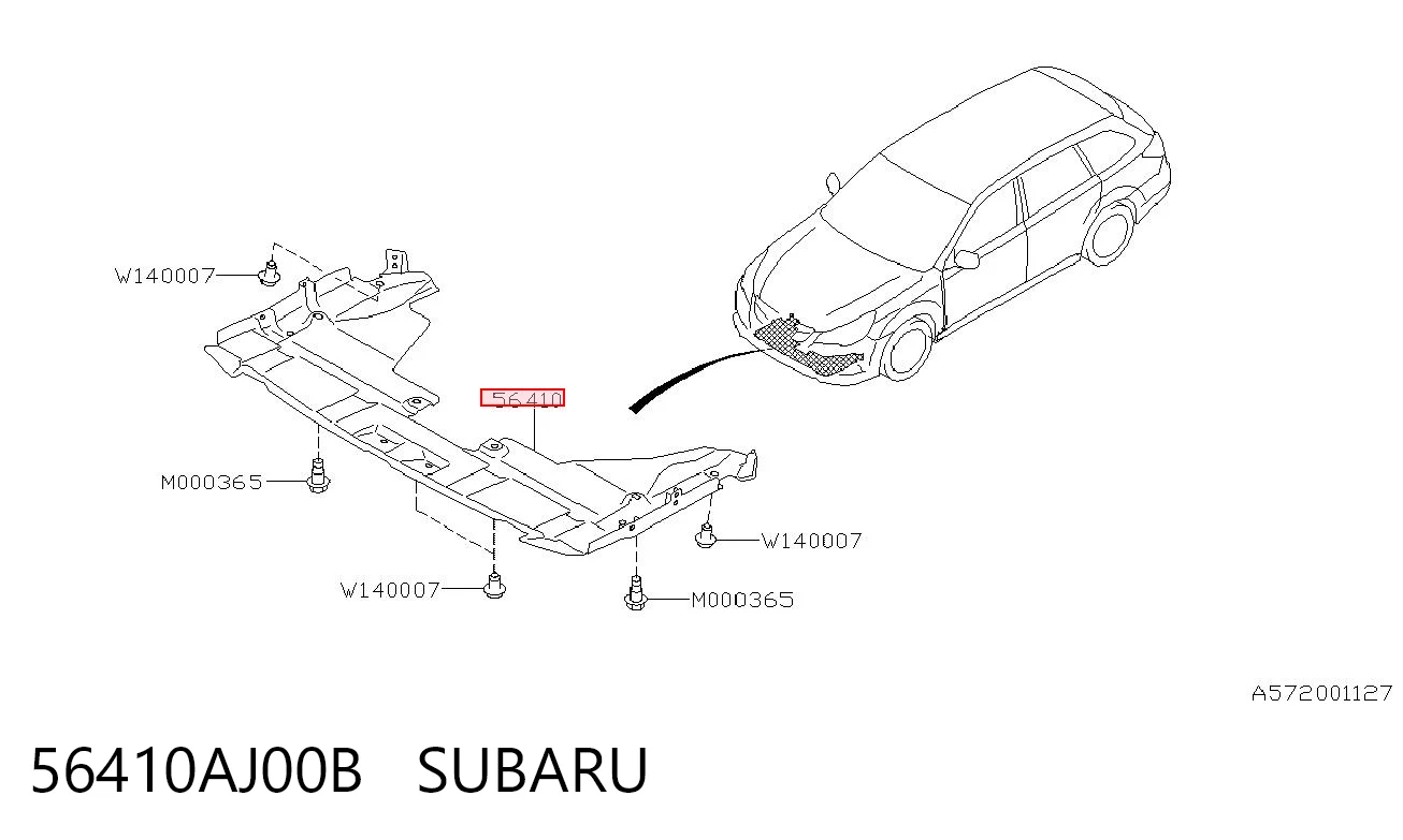 56410AJ00B Subaru Защита картера двигателя