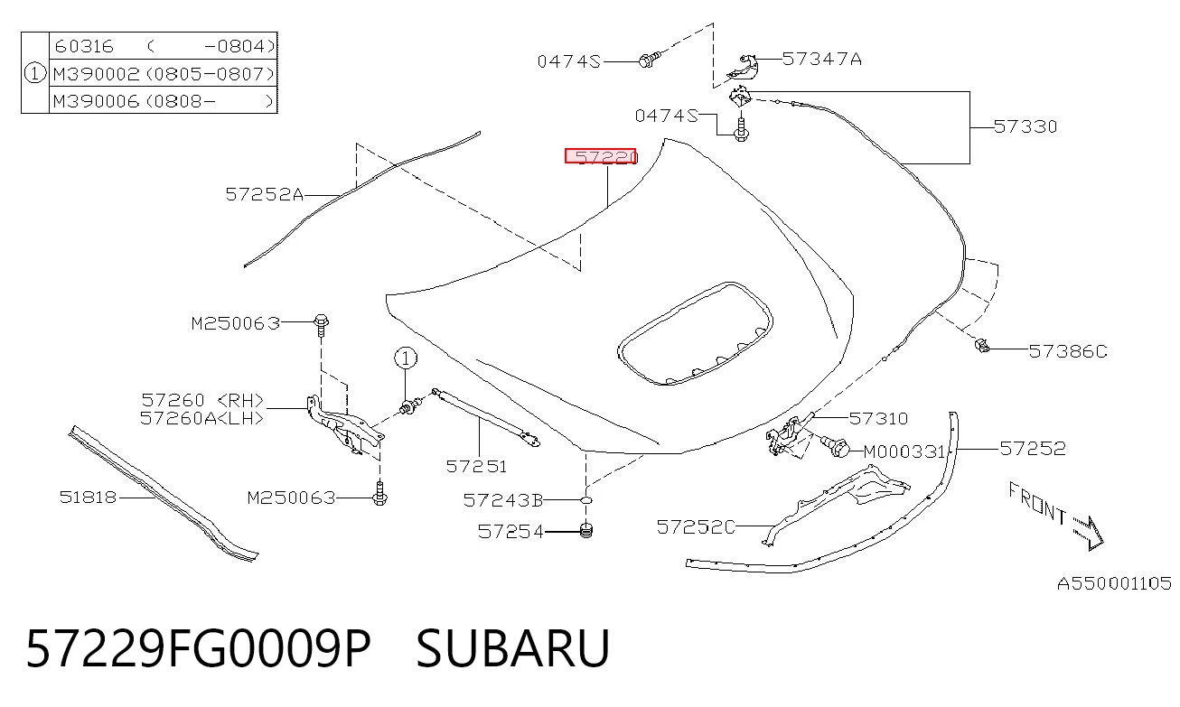 Капот Subaru Impreza III хэтчбек (GH) (2007 - 2011) цена, от 158.20 USD