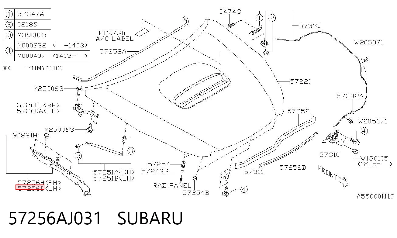 57256AJ031 Subaru 