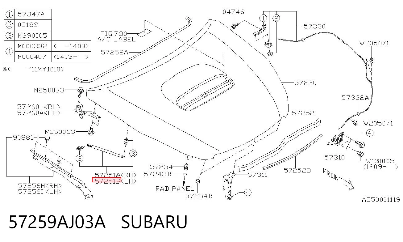 57259AJ03A Subaru 