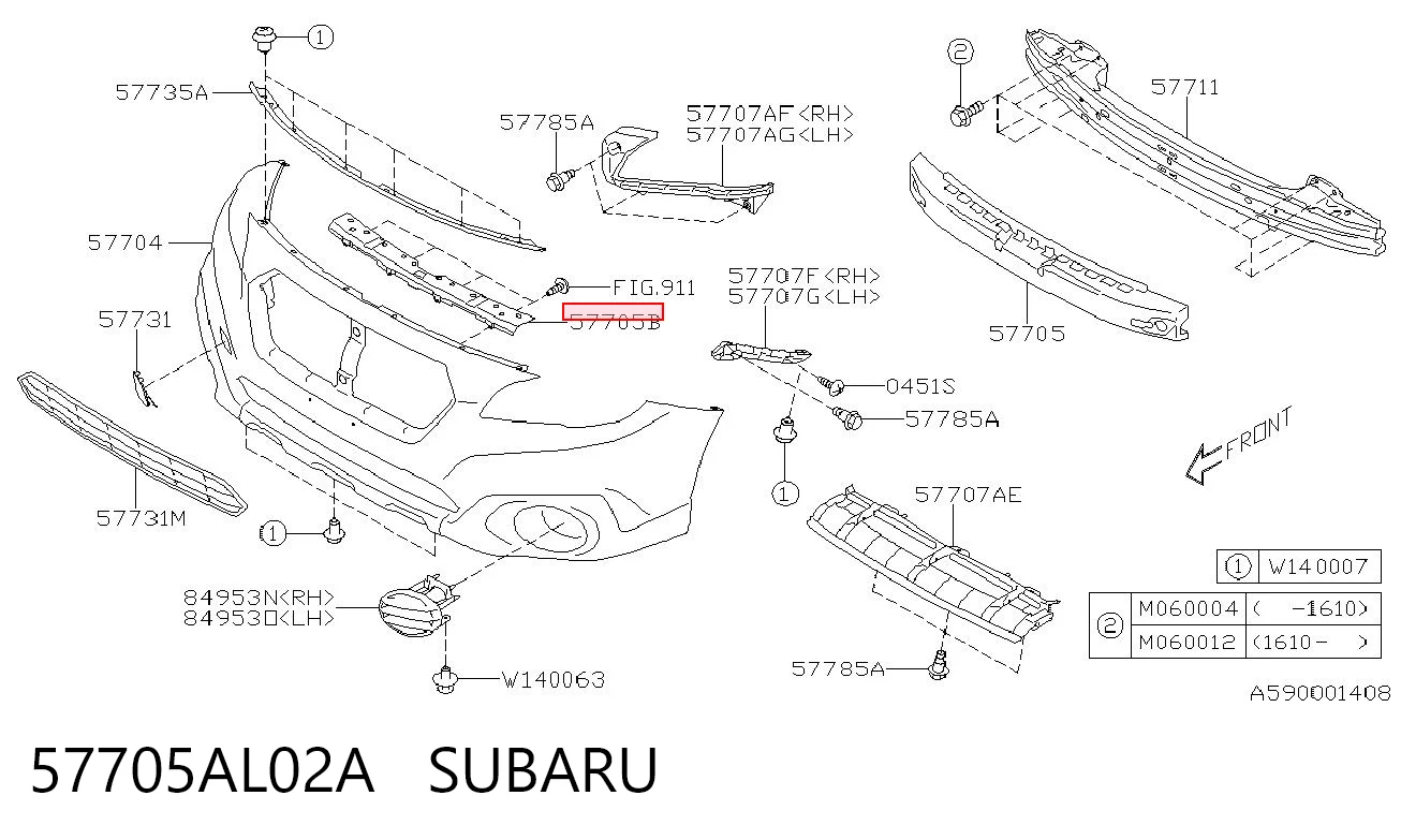 57705AL02A Subaru Кронштейн бампера переднего центральный