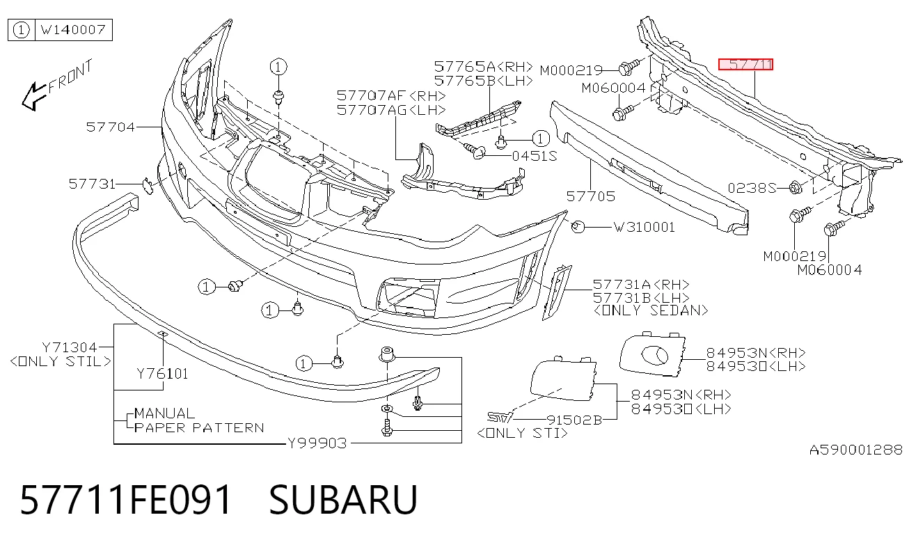 Балка бампера переднего на Subaru Impreza II GD