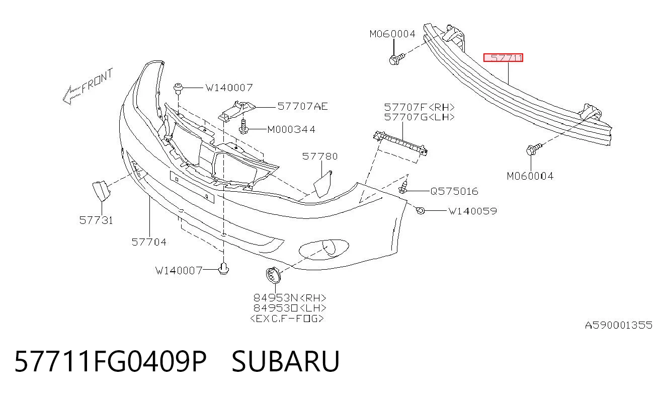 Шина бампера переднего Subaru Impreza III хэтчбек (GH) (2007 - 2011) цена, от 77.80 USD