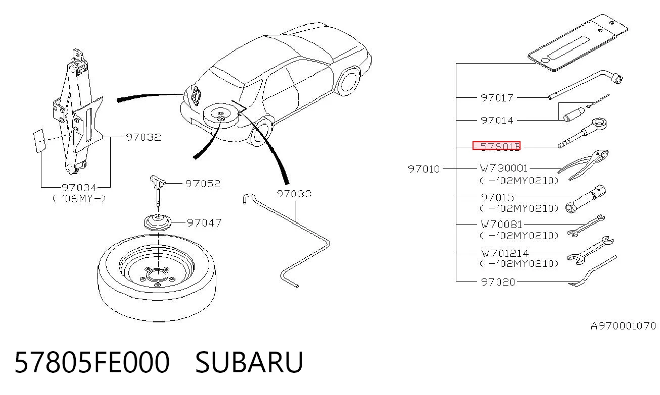 57805FE000 Subaru 