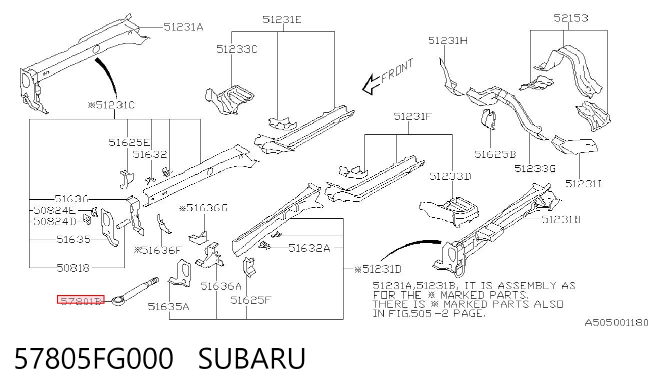 57805FG000 Subaru 