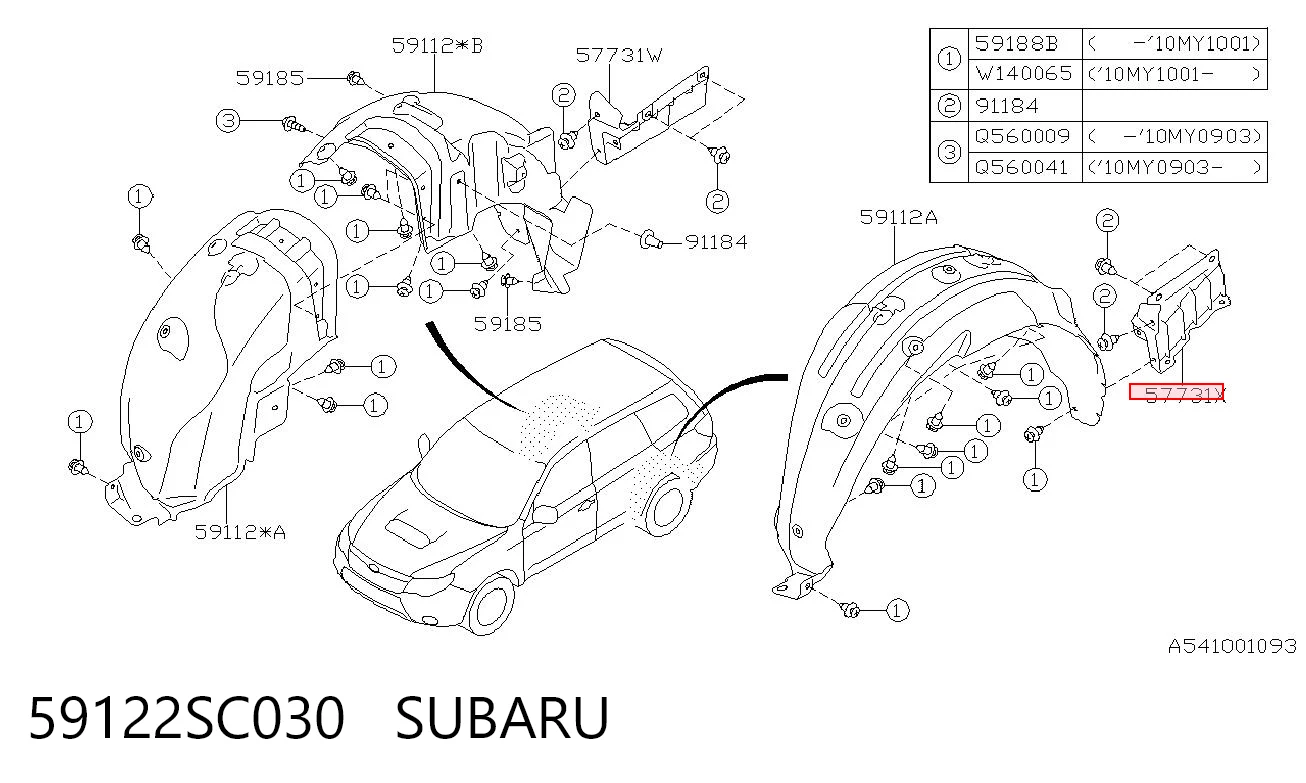 59122SC030 Subaru Защита заднего бампера