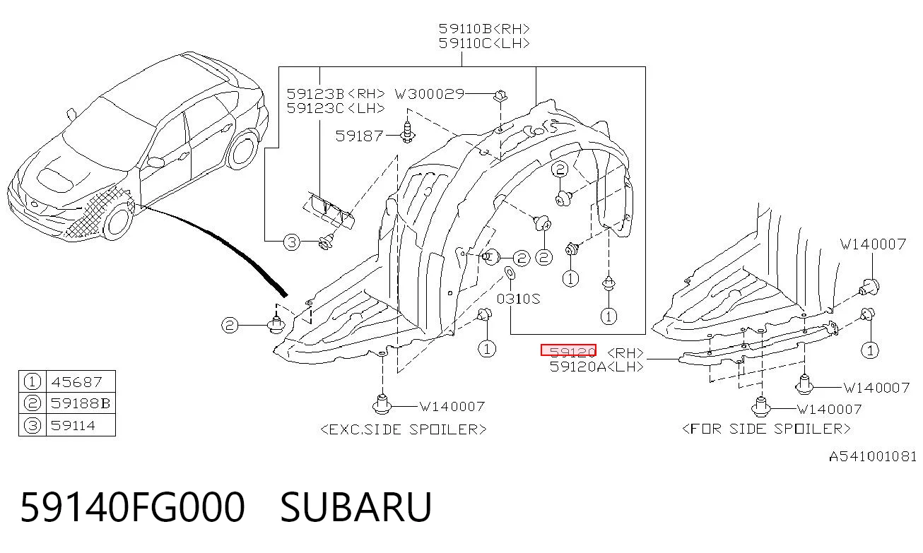 59140FG000 Subaru 