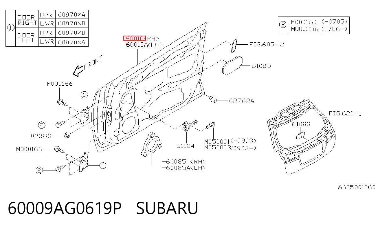 Дверь передняя правая на Subaru Outback III B13, BP