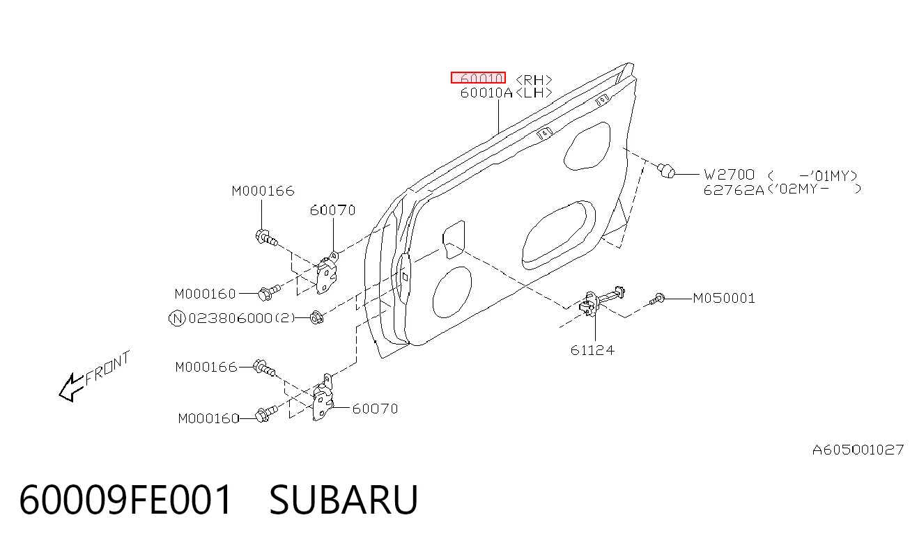 Дверь передняя правая на Subaru Impreza II GD