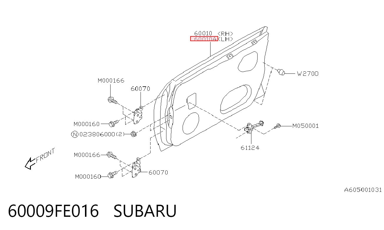 Водительская дверь на Subaru Impreza II GD