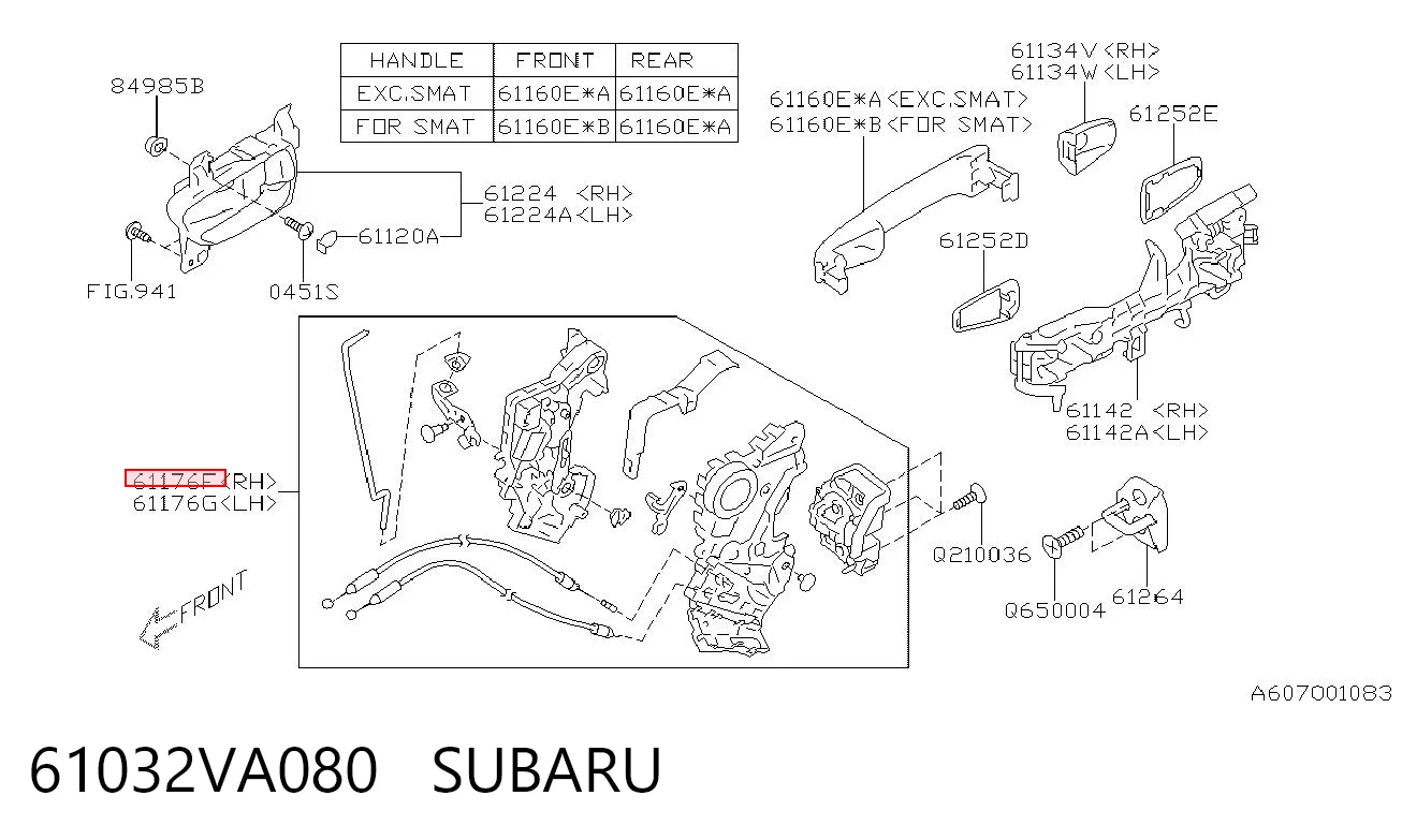 61032VA080 Subaru Внутренний дверной замок