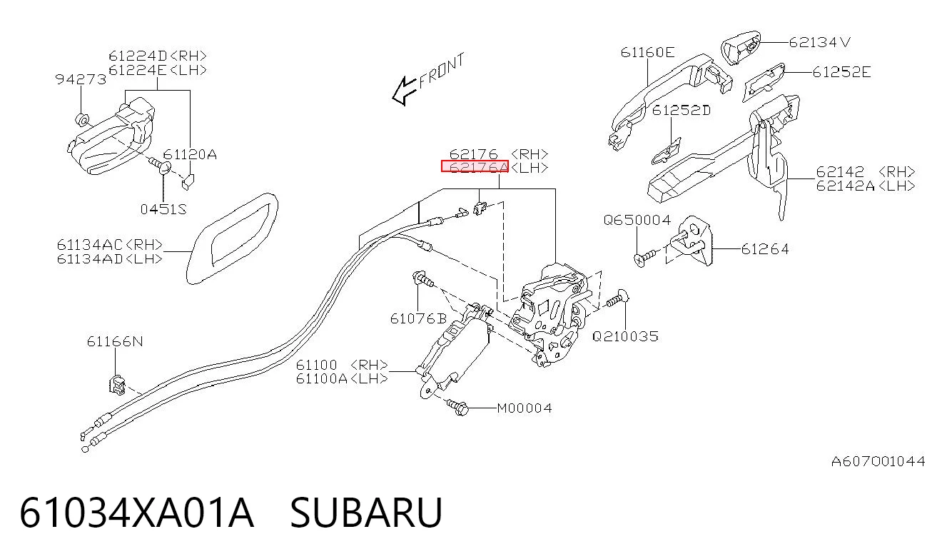 Замок двери задней левой на Subaru Tribeca  