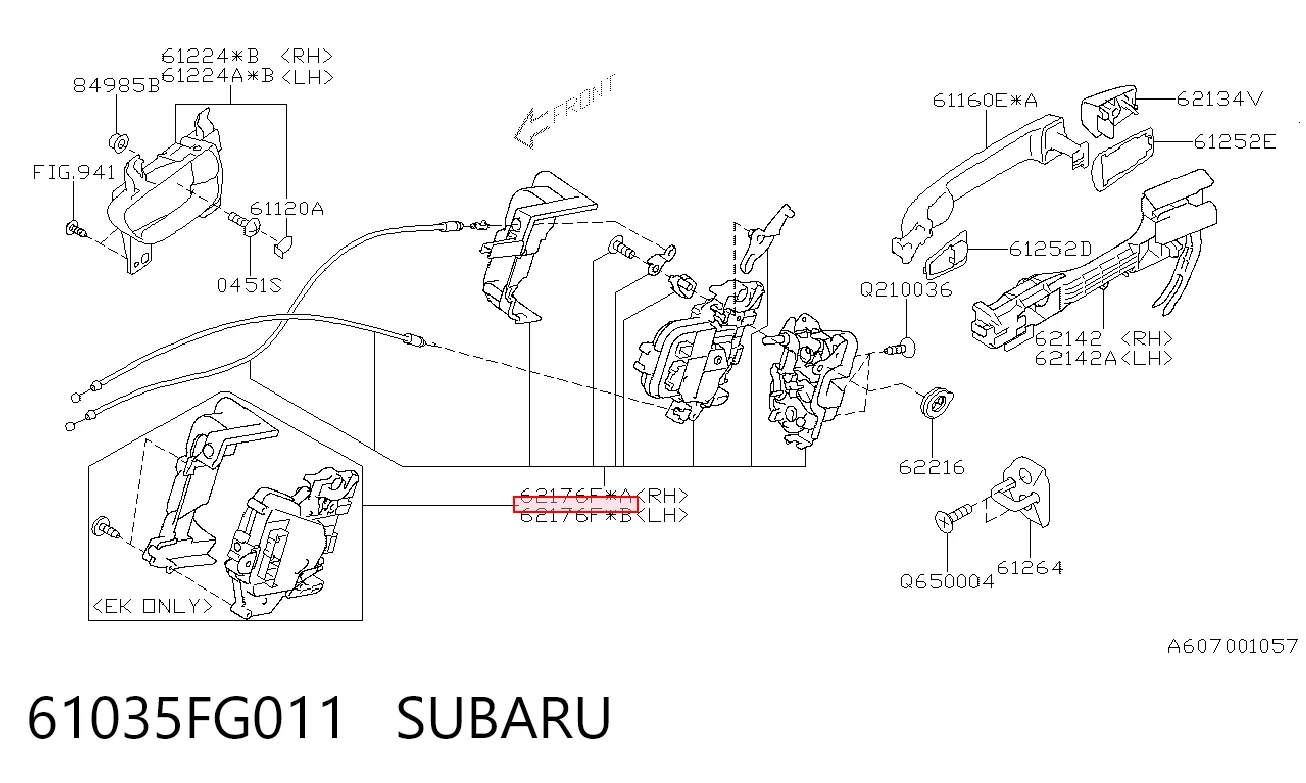 Замок двери задней левой на Subaru Impreza III GH