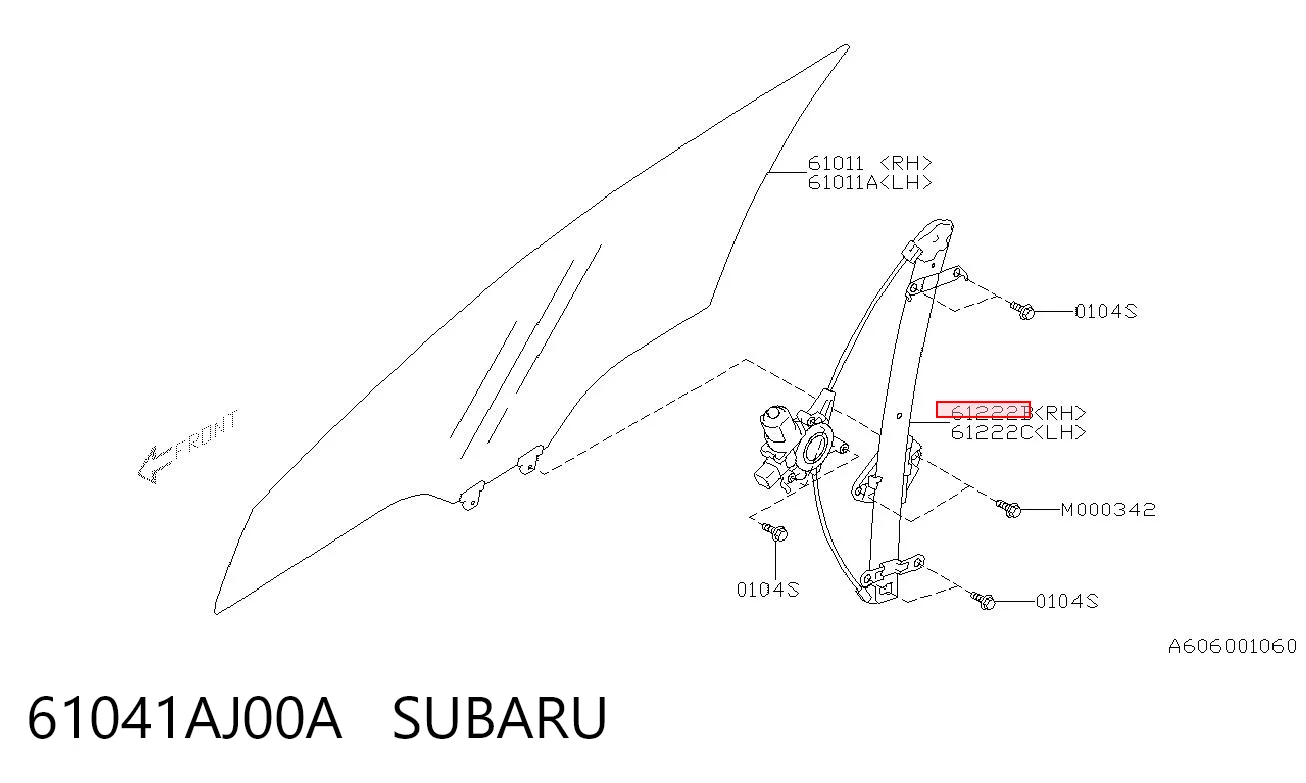 61041AJ00A Subaru Механизм подъема стекол