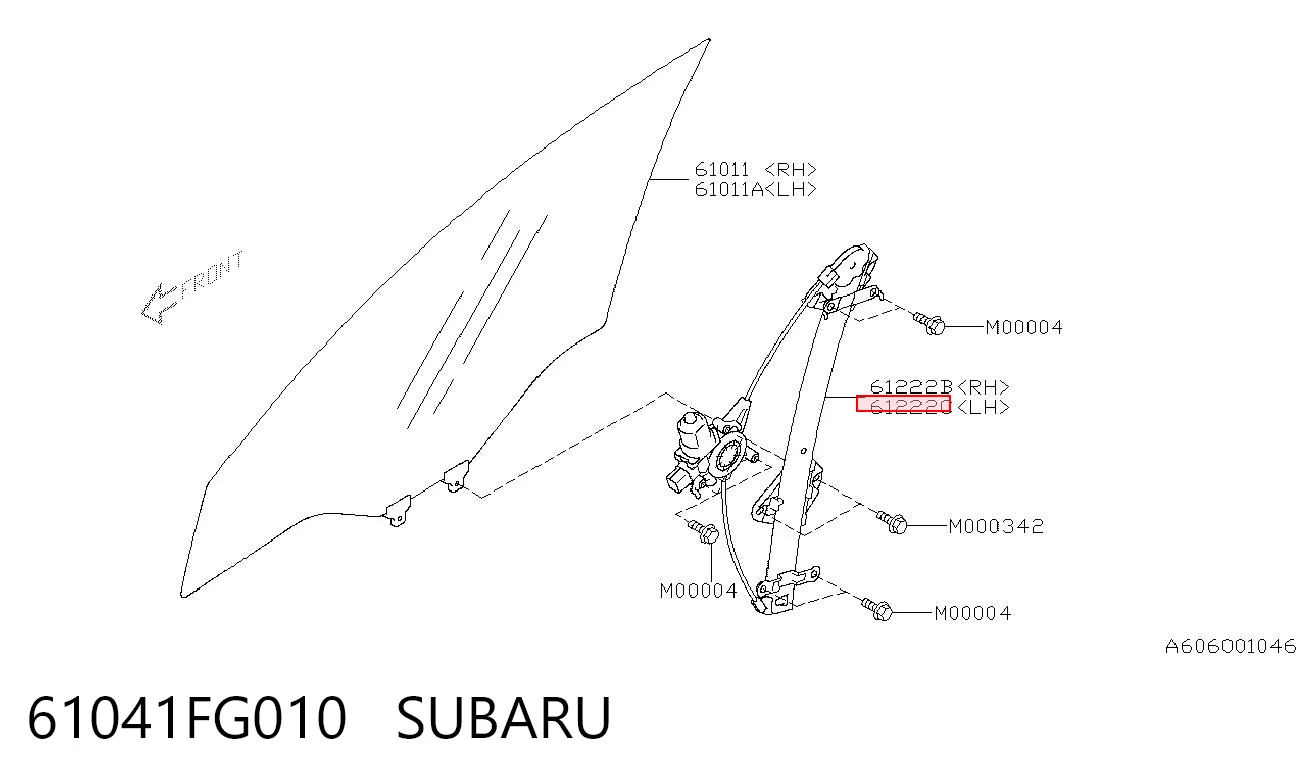 Механизм стеклоподъемника передней левой двери на Subaru Impreza III GH
