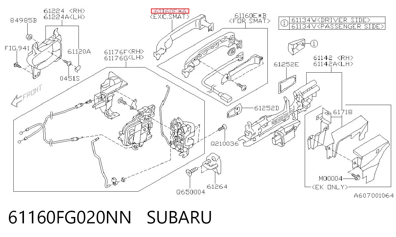61160FG020NN Subaru Ручка двери передней наружная