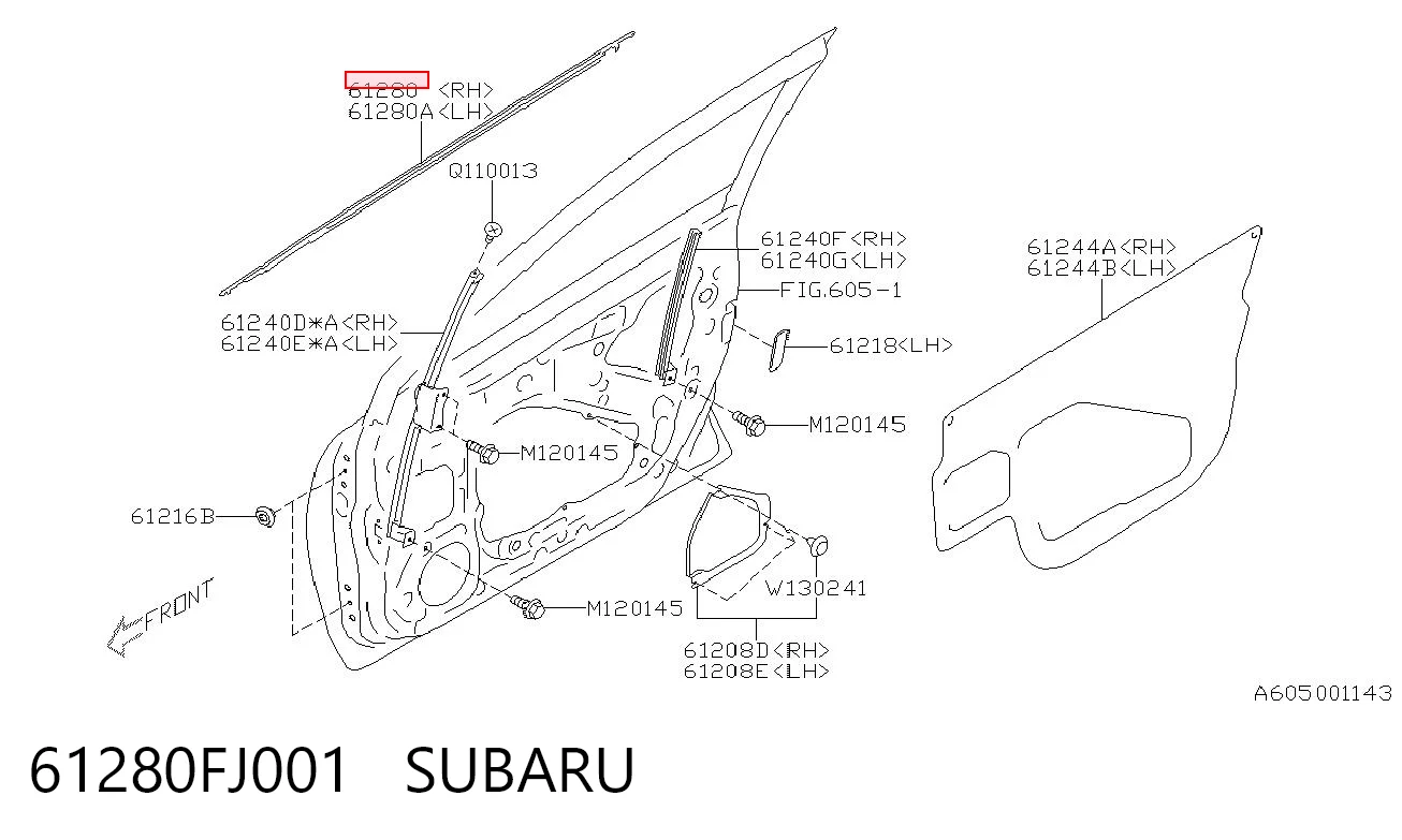61280FJ001 Subaru 